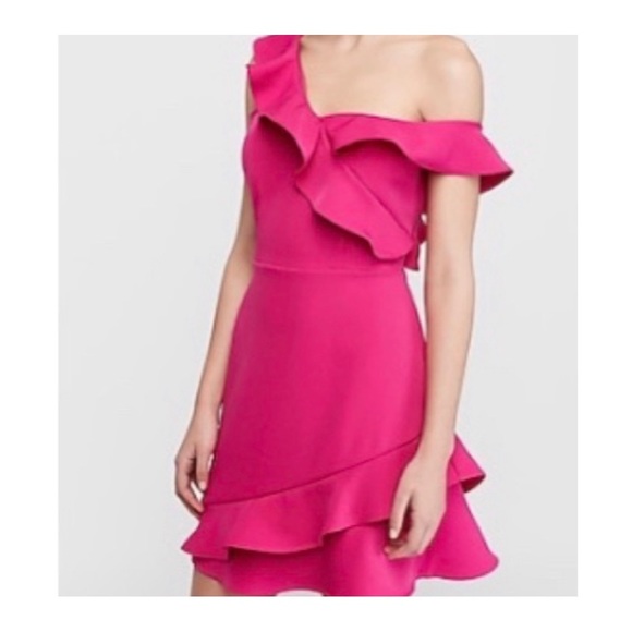 Express Dresses & Skirts - EXPRESS Off The Shoulder Ruffle Sheath Dress